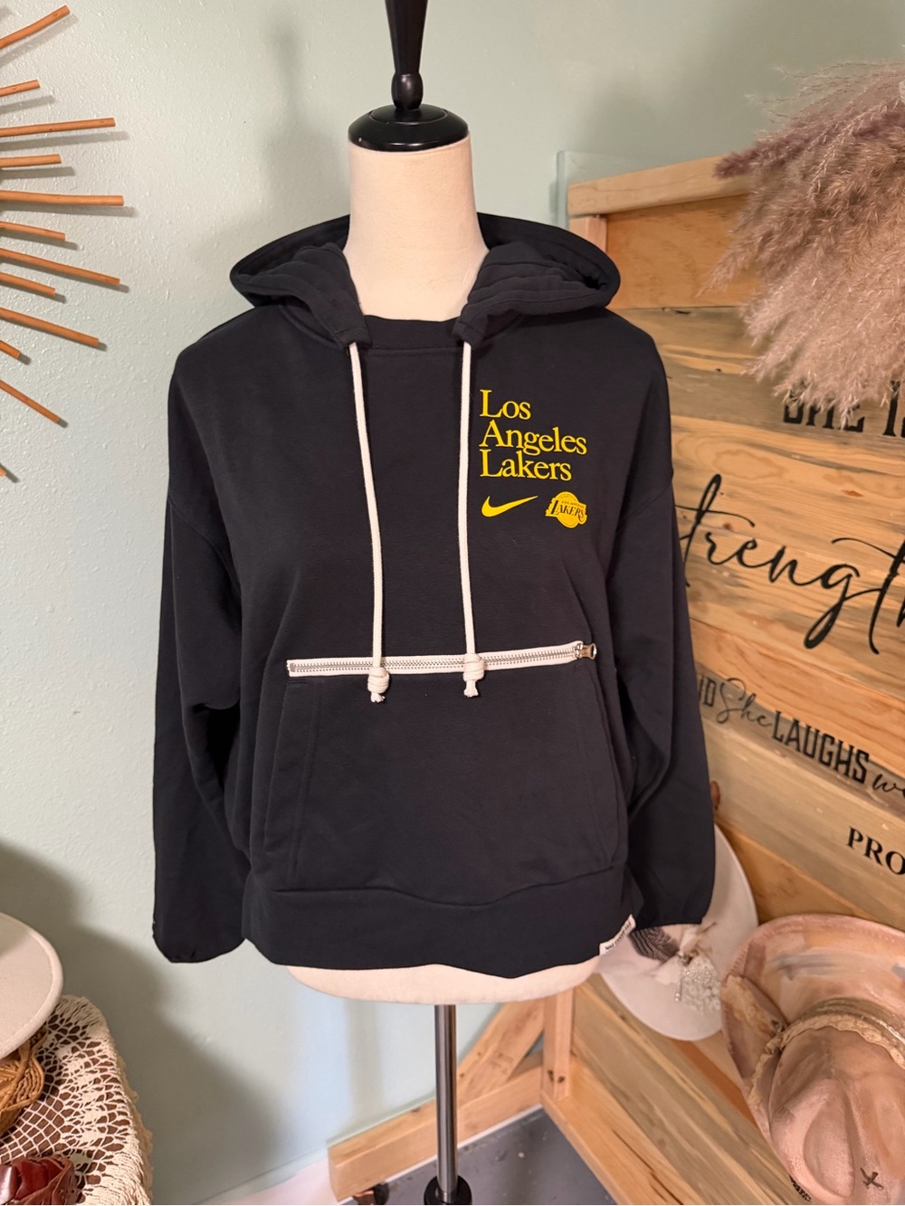 Nike Black Hoodie with White Tag